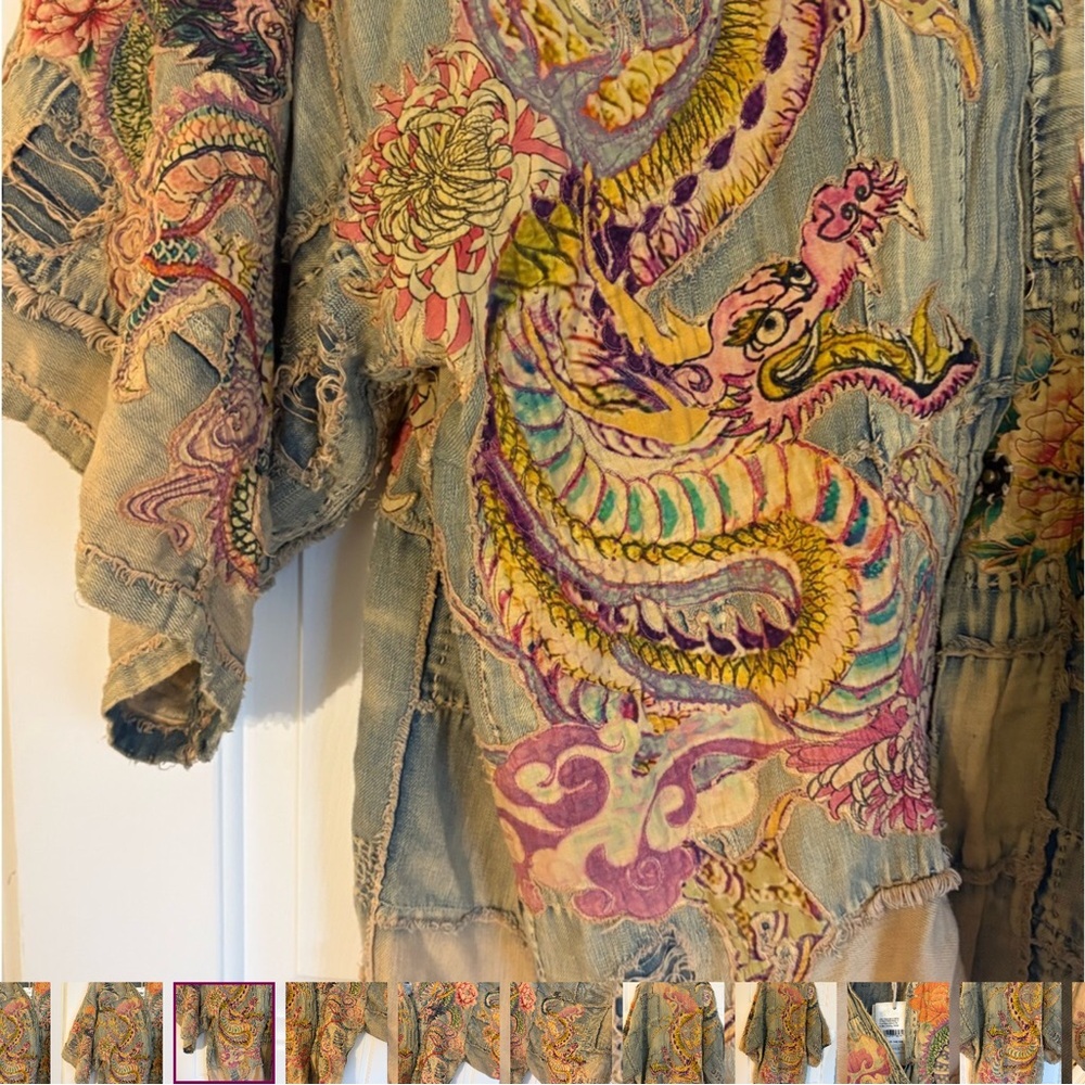 Magnolia Pearl Dragon Embroidered Kimono #1156 NWT - Picture 3 of 7